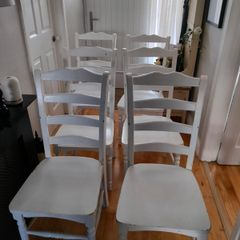 6 Solid Oak Kitchen Dining Chairs
