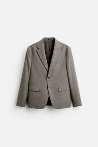 ZARA Men's Houndstooth Blazer Camel Size 44!