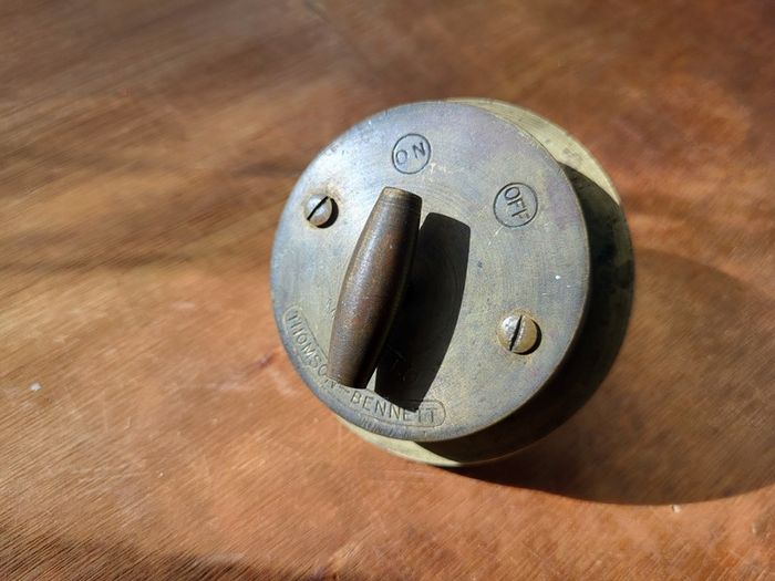 Vintage Brass Thomson-Bennett Magneto Ignition Switch (Pre-War / 1910s-1920s