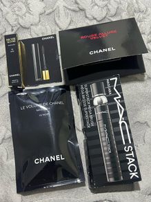 Chanel mascara, Mac mascara, Chanel rouge allure velvet lipsticks travel size