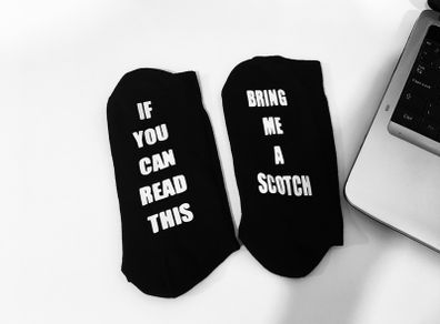 If You Can Read This Bring Me A Scotch Funny Socks Great Gift Present