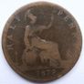 1879 Victorian One Penny Coin Queen Victoria Image 3