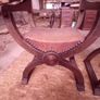 3 Antique X-Frame Oak Armchairs Image 8