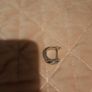 vintage sterling silver small hoops with black and clear stones Image 3