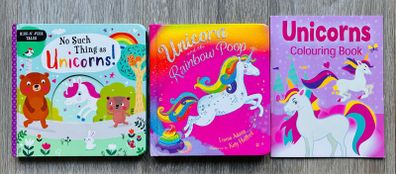 Unicorn Books Bundle (3 Pack) - Story, Board & Colouring Book