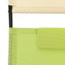 Double Sun Lounger with Canopy Textilene Green and Cream Image 3
