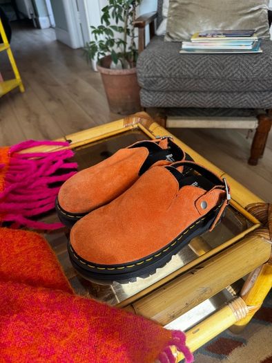 Dr Martens boots-  zebzag mules in orange