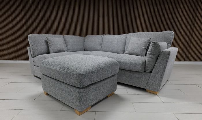 Emme Beige L Shaped Fullback Corner Sofa