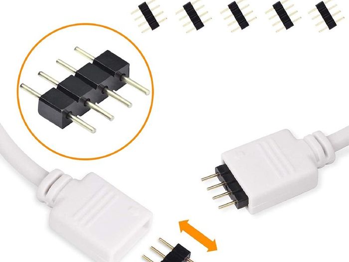 LED Light Connector Kit, REDTRON 10mm RGB LED Connector Includes 10x L Shape Connectors,2M LED Strip Light Extension Cable,4X Strip to Strip Jumpers,5X 4 Pin Male Connectors