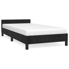 Bed Frame without Mattress Black 90x190cm Single Velvet