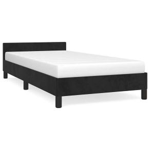 Bed Frame without Mattress Black 90x190cm Single Velvet