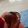 Vintage Amber Marble Spherical Silver Ring Image 5
