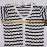 Boohoo White Black Wavy Stripe Crochet Button Through Knit Midi Dress 12UK/40EU Image 9