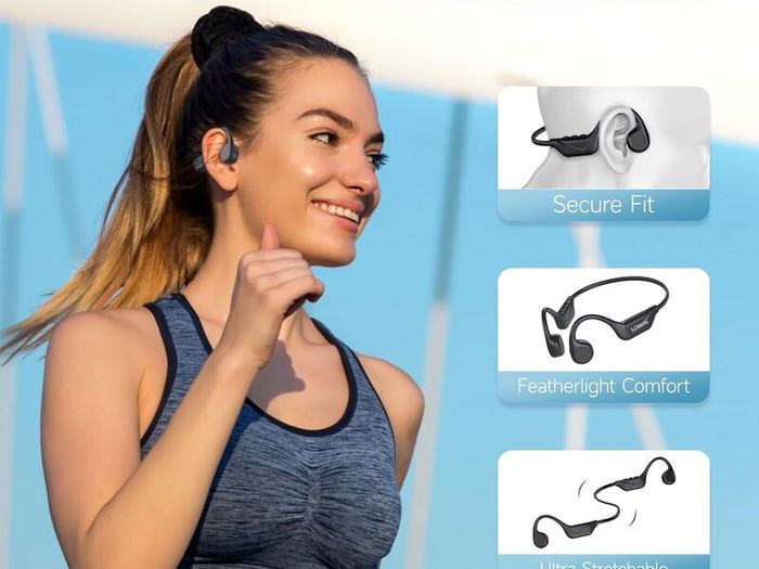 Bone Conduction Headphones Bluetooth 5.4, Open Ear Headphones Wireless with Mic, IPX5 Waterproof Sports Earphones for Running, Gym Workout, Ski, Cycling