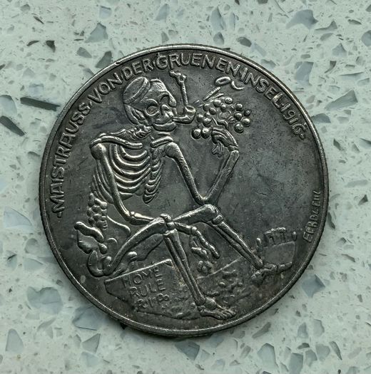 Rare 1916 Walter Eberbach Coin, Easter Rising -Torentanz ( Dance of Death) Series