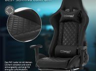main image for ad Gaming Chair with footrest Chair for Gamers Office  Gaming Chair, Grey/Red, Fabric, Ergonomic Office Chair, Adjustable Swivel Chair, Racing Gamer Chair with Armrest, Headrest, Lumbar Cushion, Footrest, Desk Chair, Sports Seat, Executive Chair   Chair Comp
