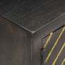 TV Cabinet Black and Gold 120x30x40 cm Solid Mango Wood Image 4