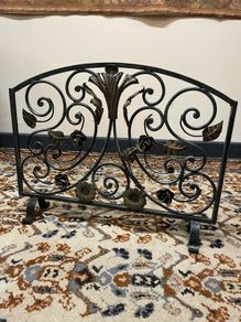 Beautiful Vintage Cast Iron Fireplace Screen.