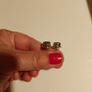 silver earrings with natural navy sapphire stone Image 2