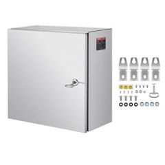 NEMA Stainless Steel Enclosure, 300 x 300 x 200 mm NEMA 4X Steel Electrical Box, IP66 Waterproof & Dustproof, Outdoor/Indoor Electrical Junction Box, with Mounting Plate