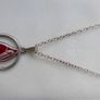 Vintage Sterling Silver 925 Red Teardrop Pendant and Chain 3g Image 8