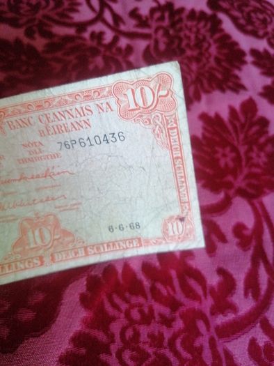 1968 Ireland Ten Shillings Banknote