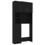 Washing Machine Cabinet Set Black Chipboard Image 2
