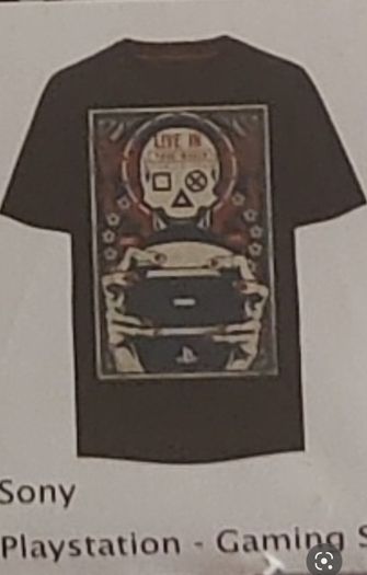 PlayStation Gaming Skull Difuzed tshirt. (L)