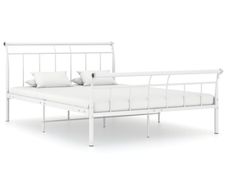 Bed Frame White Metal 140x200 cm