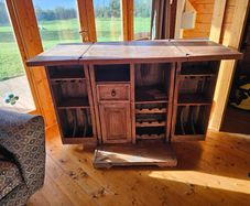 Solid Pine Fold out Home Bar/Drinks Cabinet