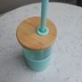 TRONCO Glass Tumbler with Bamboo lid Silicone Sleeve and Straw Image 3