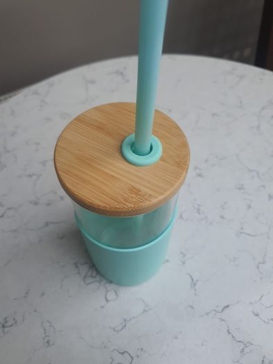 TRONCO Glass Tumbler with Bamboo lid Silicone Sleeve and Straw