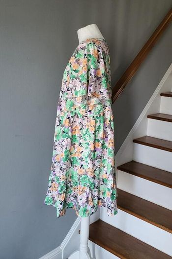 Shein green & orange floral dress, Size 2XL / UK20