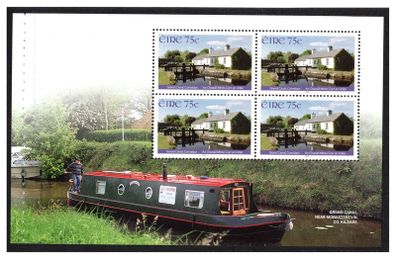 2006 Ireland Inland Waterways of Ireland Commemorative Stamp Booklet Pane featuring Grand Canal, near Monasterevin, Co.Kildare Mint Never Hinged (MNH). Hibernian HP168