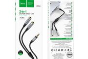 Hoco UPA21 Nylon Braid AUX Audio Cable Male to 2 x 3.5mm Female