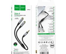Hoco UPA21 Nylon Braid AUX Audio Cable Male to 2 x 3.5mm Female