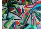 Original Abstract Painting Botanical Art Bright Colourful Painting