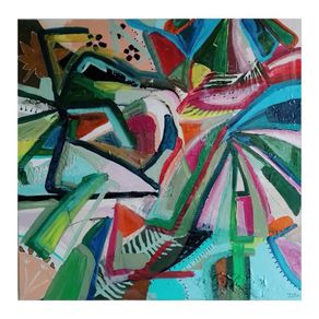 Original Abstract Painting Botanical Art Bright Colourful Painting