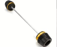 Front wheel axle slider crash protector.