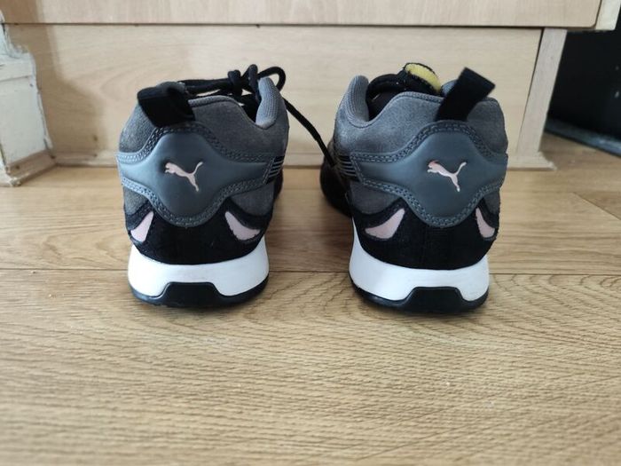 Puma Chunky Trainers UK 5 EU 38 Black Grey Pink Lace Up Sneakers Women