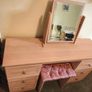 Dressing Table Set with Tilting Mirror & Cushioned Stool Image 2