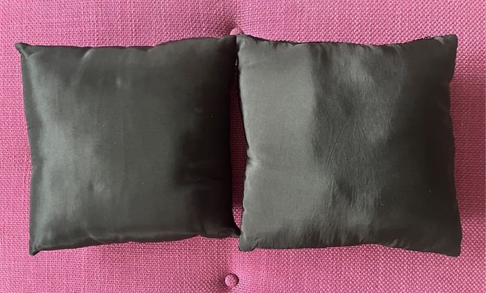 2 black sequin square throw cushions 28cm x 28cm EUC