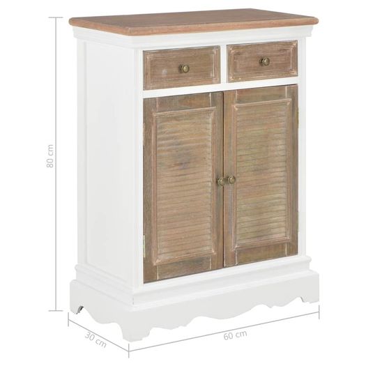 Sideboard White 60x30x80 cm Solid Wood