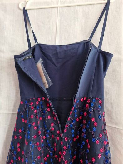 Orsay dress navy with blue and red/pink s. 38/10
