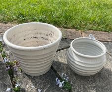 H&M Home White Ceramic Pots
