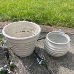 H&M Home White Ceramic Pots