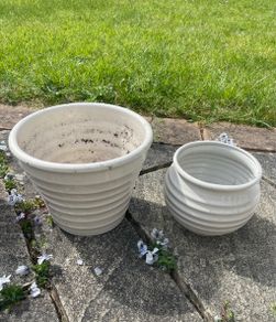 H&M Home White Ceramic Pots