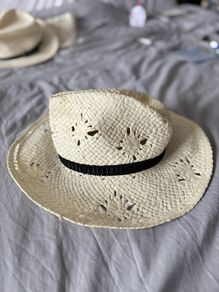 Summer straw Fedora hat