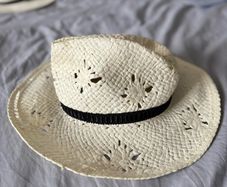 Summer straw Fedora hat