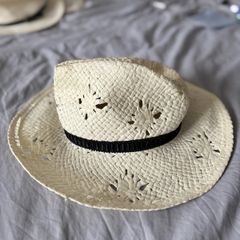 Summer straw Fedora hat